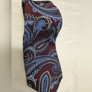 Robert Talbott Burgundy and Blue Paisley Tie